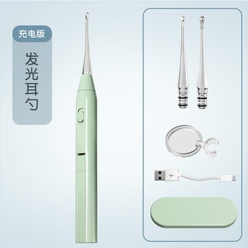 掏耳工具 兒童挖耳勺掏耳屎神器嬰幼兒兒童專用發光帶燈軟頭軟硅膠安全【MJ8921】