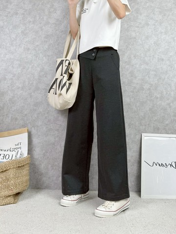 最吸睛的腰封造型★俐落顯瘦直筒寬褲