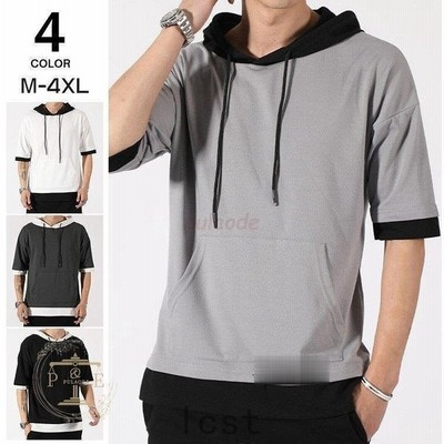 半袖パーカー メンズ パーカー 夏用 夏パーカー フード付き スポーツ 大きいサイズ 肩落ち 薄手 通販 Lineポイント最大get Lineショッピング