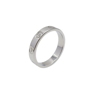 Cartier 卡地亞 18K 白金 Mini Love 戒指 #51 【二手名牌BRAND OFF】