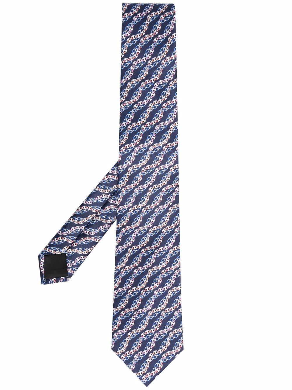 LANVIN - chain-link print tie - men - Silk - One Size - Blue