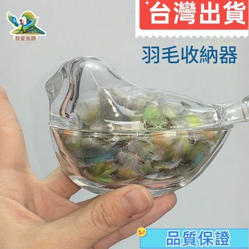 💥台灣热卖💥 水晶玻璃小鳥羽毛收納盒鸚鵡玩具啃咬鳥籠用品造景拍照神器擺台鸚鵡羽毛收藏盒 牡丹虎皮玄鳳小太陽鳥羽毛收納
