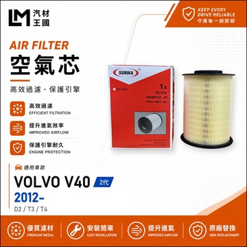 【LM汽材王國】空氣芯 V40 2012-2015年 2代 D2 T4 1.6L 引擎濾網 空濾 VOLVO 富豪
