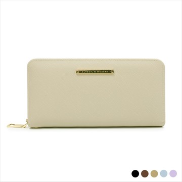 天藍小舖-簡約十字紋拉鍊長夾-共5色-$290【A08081902】