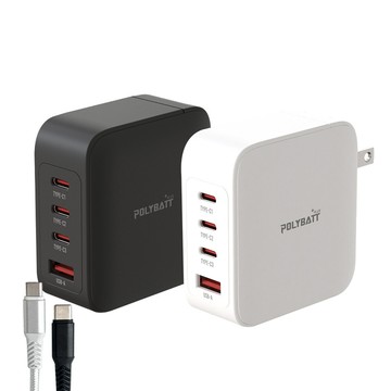polybatt 140w氮化鎵gan  四孔輸出極速充電組(附充電線和收收納袋