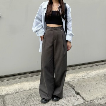 Velpro 現貨｜超顯瘦必收!!質感小銀標西裝寬褲 落地褲 遮腿 西裝褲 闊腿褲