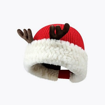 【米蘭精品】現貨+預購 韓版毛帽毛呢帽針織帽秋冬季加絨厚磅保暖帽冷帽休閒帽-聖誕風女帽子3色74my7