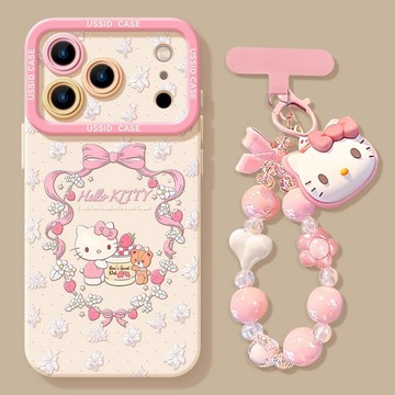 蝴蝶結可愛貓iPhone17e手機殼KT貓蘋果16保護套15矽膠14掛鏈防摔