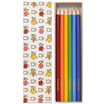 COACH 彩虹色彩圓桿鉛筆套裝組/一組6入