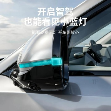 🧲臺灣出貨🧲汽車後視鏡 小藍燈 導光塊智駕輔助 駕駛 導光 車載 改裝 飾氛圍 燈車外燈