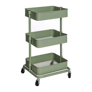 小推車置物架三層  綠色
