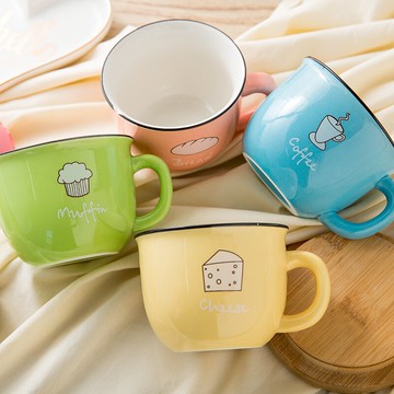 日式陶瓷杯家用可愛水杯情侶創意早餐杯陶瓷杯加厚咖啡杯馬克杯子