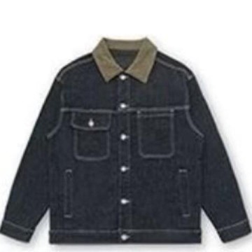 復古撞色休閒翻領牛仔衫男 小眾工裝夾克外套上衣男