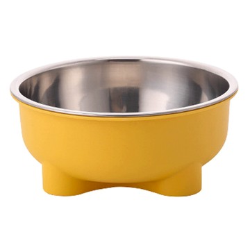 Kiyodo 寵物四葉草碗 ST-090  15.2 x 14 x 6.2cm  黃色  1個