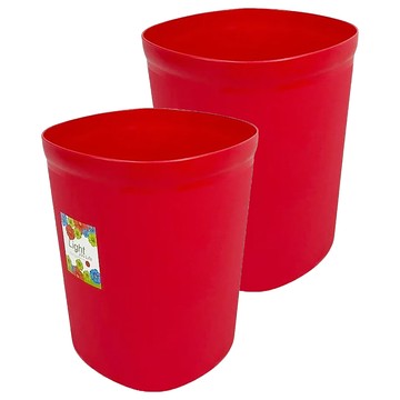 KEYWAY 聯府 好運花方型大垃圾桶/紙林  16.5L  紅色  2個