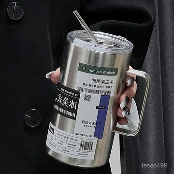 臺灣出貨🔥2025新款咖啡高顔值大容量304不銹鋼杯子ins高顔值不銹鋼冰霸杯