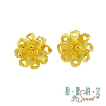 【甜蜜約定】迷戀你的心純金耳環-約重1.06錢(ER-S47)