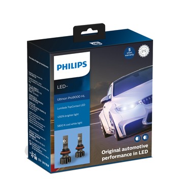 PHILIPS Ultinon Pro9000 LED超亮鑽光頭燈兩入裝(公司貨) +200%