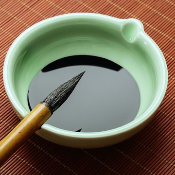 硯臺 陶瓷墨池墨蝶墨碗筆洗仿古文房青瓷小硯臺墨盒墨斗墨海水碟調色盤