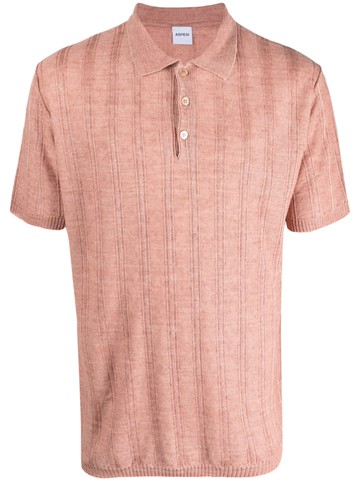 ASPESI - short-sleeve linen polo shirt - men - Linen/Flax - 50 - Pink