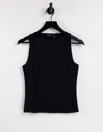ASOS DESIGN high neck vest in black