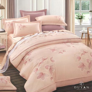 【DUYAN 竹漾】60支精梳棉七件式兩用被床罩組 蝶夢芙花 台灣製(加大)