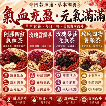 【四款氣質茶】獨立包裝 玫瑰花茶 養生茶 氣血茶 冷泡茶包 女神茶 辦公室沖泡 阿膠 黨蔘 黃芪 桂圓 紅棗 陳皮