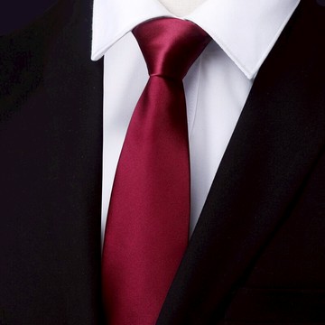 男士商務正裝領帶 職業上班工作酒紅光面8CM領帶