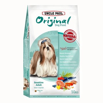 UNCLE PAUL 保羅叔叔 室內/長毛犬用 田園生機低敏成犬飼料  魚膠原蛋白 + 鮮雞蛋  10kg  1袋