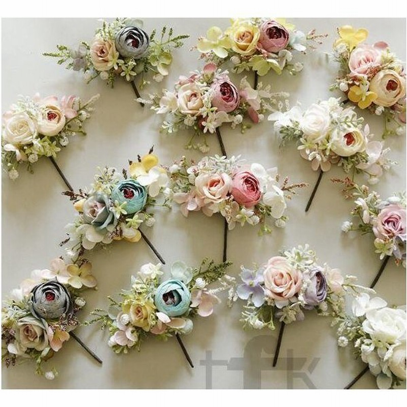 ヘッドドレス 花 花飾り ウェディング 結婚式 髪飾り パーティー 二次会 女子会 お呼ばれ 花嫁 ヘアアクセサリー ブライダル用 ヘアコーム 撮影用 6色 通販 Lineポイント最大get Lineショッピング