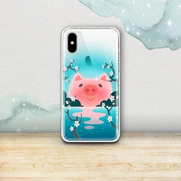 倒影豬豬 可愛豬豬系列 支援各品牌手機殼CSAP05