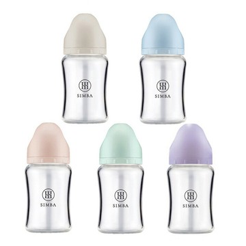 小獅王辛巴 蘊蜜質金玻璃寬口防脹氣奶瓶180ml 新生適用 杏茶/栗粉/晨藍/綠沐/紫芙【德芳保健藥妝】