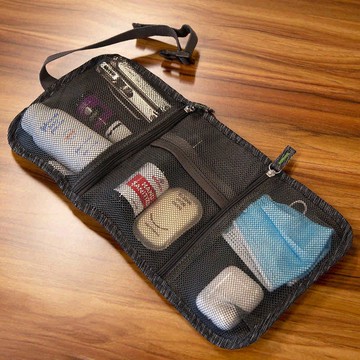 【TRAVELON】扣式3C線材收納包(斜紋黑) | 線材收納包 隨身收納包