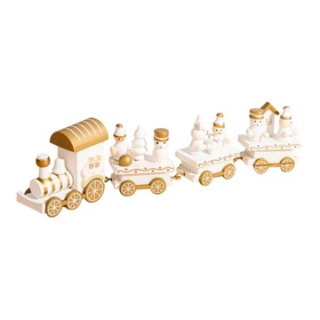 [福利商品]29-7_摩達客 耶誕木質小火車 白色款, 1組