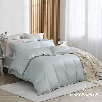 HOYACASA 特大60支抗菌天絲兩用被套床包四件組-沐野綠