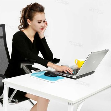 公務員SOHO辦公室行政工作長時間使用電腦舒緩疼痛痠痛人體工學鋁合金高度角度自由調節托手架-銀/灰【AAA0729】