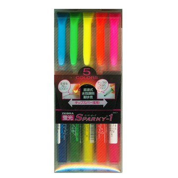 ZEBRA 斑馬 WKP1 SPARKY-1螢光筆5色組
