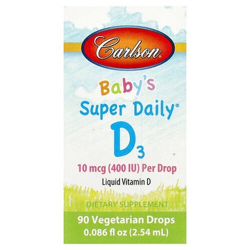 Carlson, KBaby's Super Daily® D3，0.086 液量盎司（2.54 毫升）