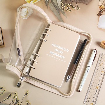 Chuyu B6/32K 6孔拉鍊包萬用手冊/附40張橫線內頁/莫蘭迪色