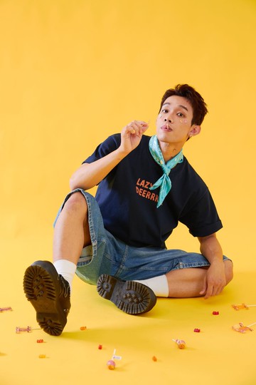 限定款 懶得走鹿領巾 經典藍