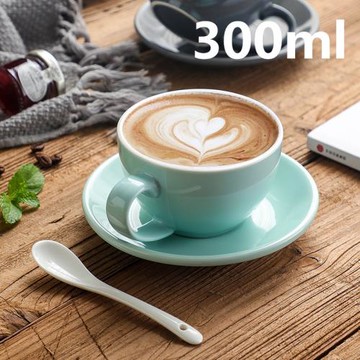 300ml卡布奇諾咖啡杯套裝杯碟標準比賽拉花拿鐵杯加logo現代簡約