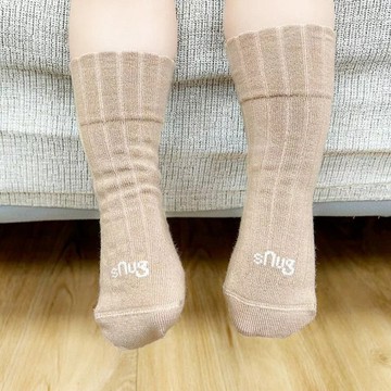 MIT中筒兒童襪-焦糖奶茶 純棉健康除臭襪 (有止滑) 多段尺寸 sNug