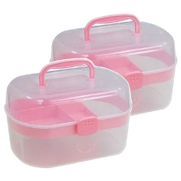 JUSKU 佳斯捷 大將軍收納箱/收納盒/置物盒  粉色  2個