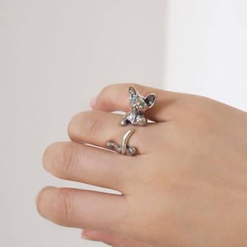 德文捲毛貓 戒指 祖母綠