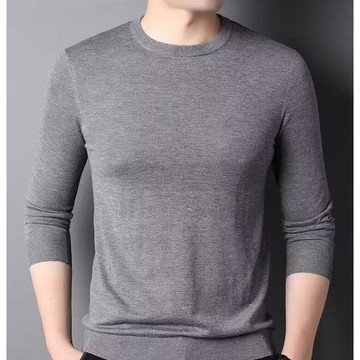 秋冬季圓領百搭休閒針織衫男新款長袖休閒打底衫毛衣男