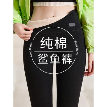 2024新款純棉鯊魚褲加絨棉褲女冬季外穿加厚保暖特厚羊羔絨打底褲