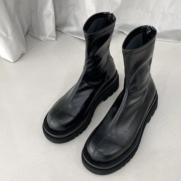 厚底切爾西短筒靴子女馬丁靴women Chelsea boots short boots
