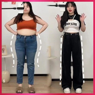 🐻‍春季牛仔裤女 | 可調節 | 梨形身材 | 牛仔褲女 | 微胖穿搭 | 大尺碼牛仔褲 | 長褲 | 胖mm 遮胯顯