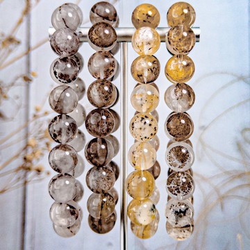 【小樹膠花】稀品迷霧白/黃/透 軟錳礦發財樹 手串手鍊/一物一拍