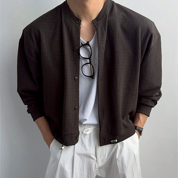 正韓夏季質感短版沖孔開襟夾克外套 3色 YUPPIE 預購商品 0526